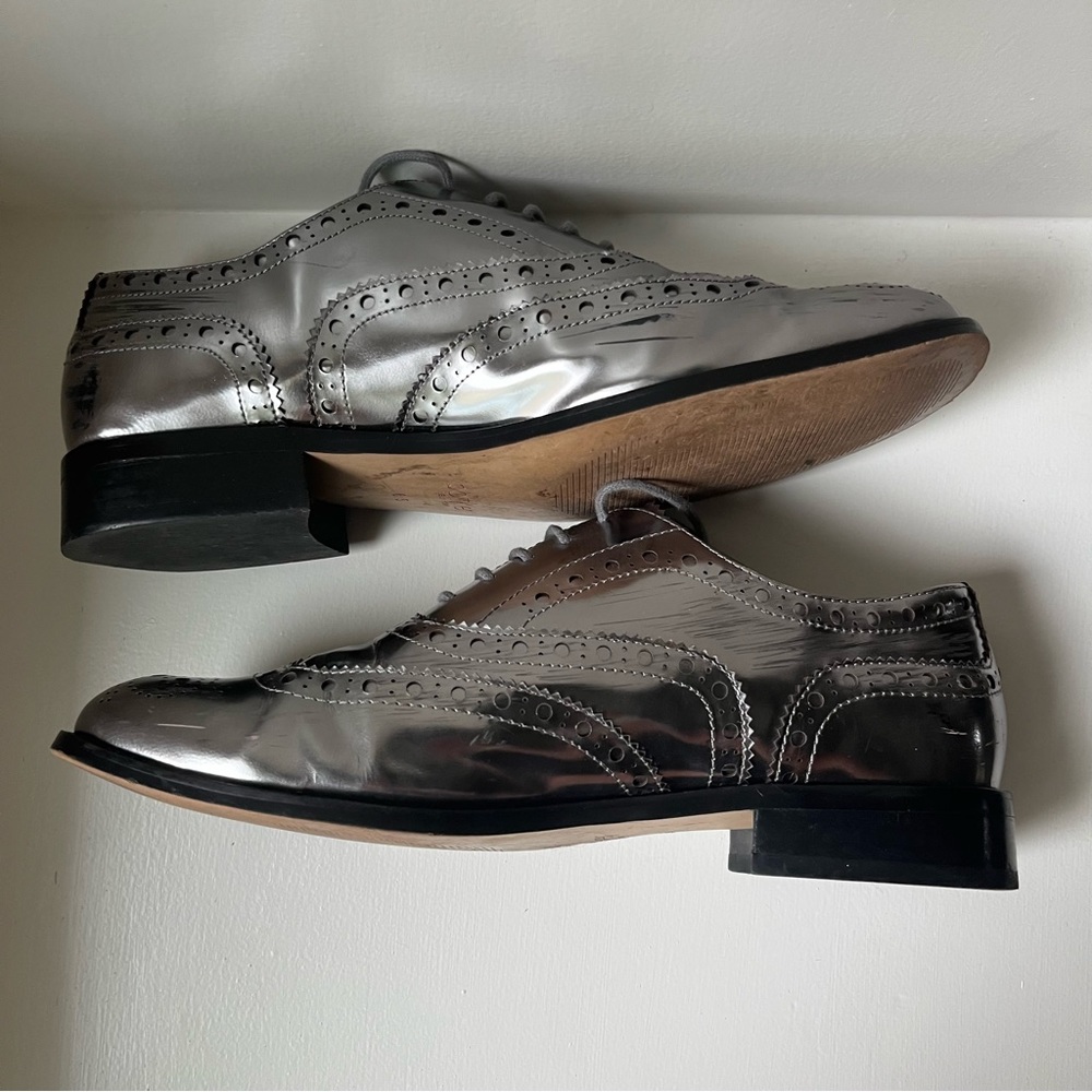 Botkier Callista Oxford Shoes in Metallic Pewter - Picture 4 of 10
